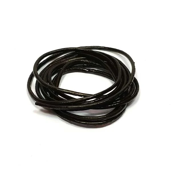 HobbyArts Lædersnor, 1m, Mørk Brun